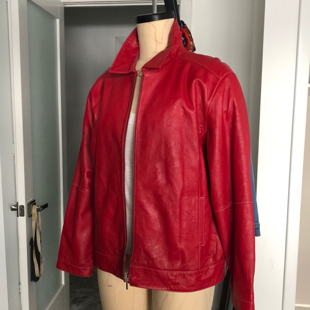 Chicos Ladies Soft crushed Leather Jacket